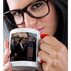 3dRose, 11oz Two-Tone Red Mug, Red/White