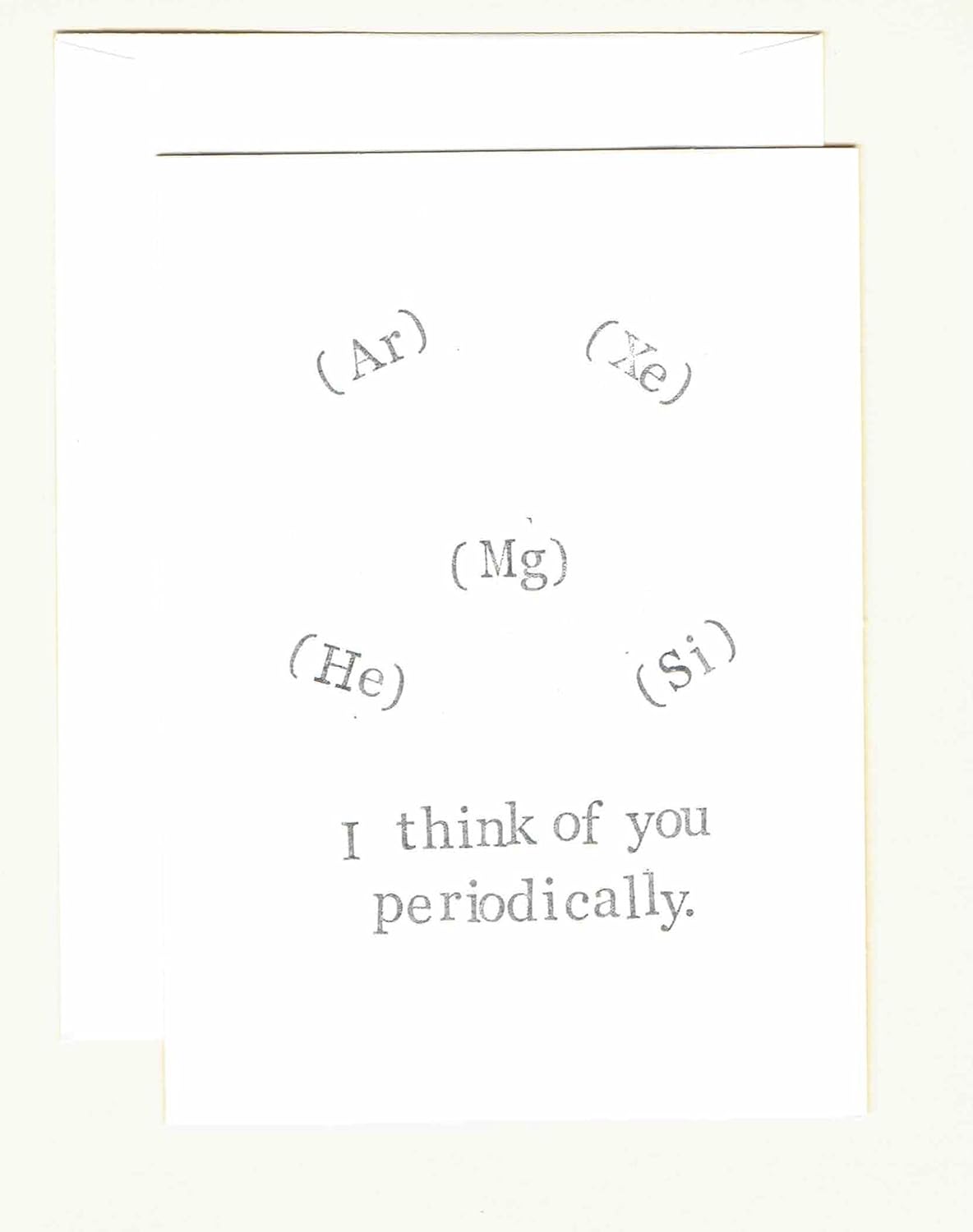 Amazon Com I Think Of You Periodically Funny Valentine Chemistry Geek Science Humor Weird For Him For Her Handmade
