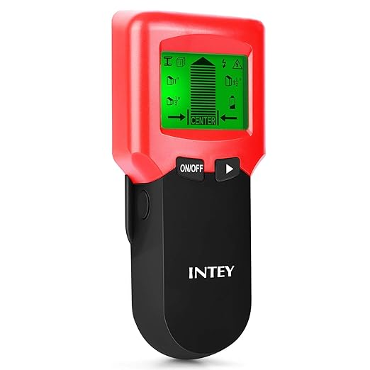 INTEY 3 N1 Detector de Pared, Metal Stud Pinpoint, Madera y AC Cable, Detector de Metales Detector Escáner de Pared Clásico Rojo y Multifuncional, ...