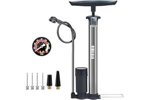 VIMILOLO Bike Pump, Air Bicycle Pump Inflator for Presta and Schrader Valve Tire Ball Bike Portable Pumps 160PSI