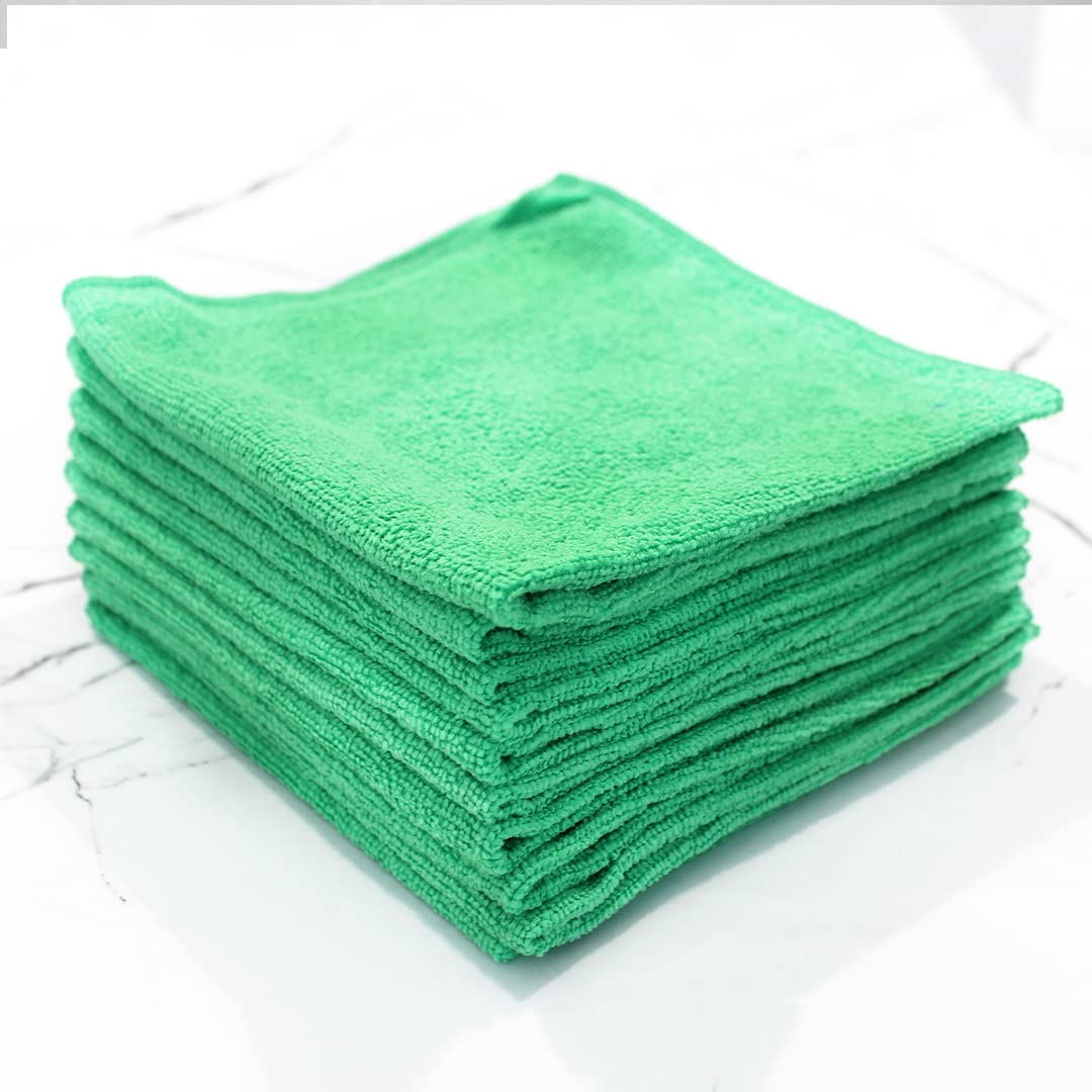 Pegasus Textiles Microfibre Cloth 10-Piece, 40 cm x 40 cm Size, Green