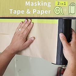 Pre-Taped Masking Paper for Painting - 12 inch x 50
