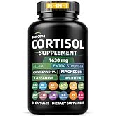 POSOCAMA Cortisol Support Supplement for Women &amp; Men, 16-in-1 Formula with Ashwagandha 500mg, L-Theanine 200mg, Magnesium, Phosphatidylserine -90Ct