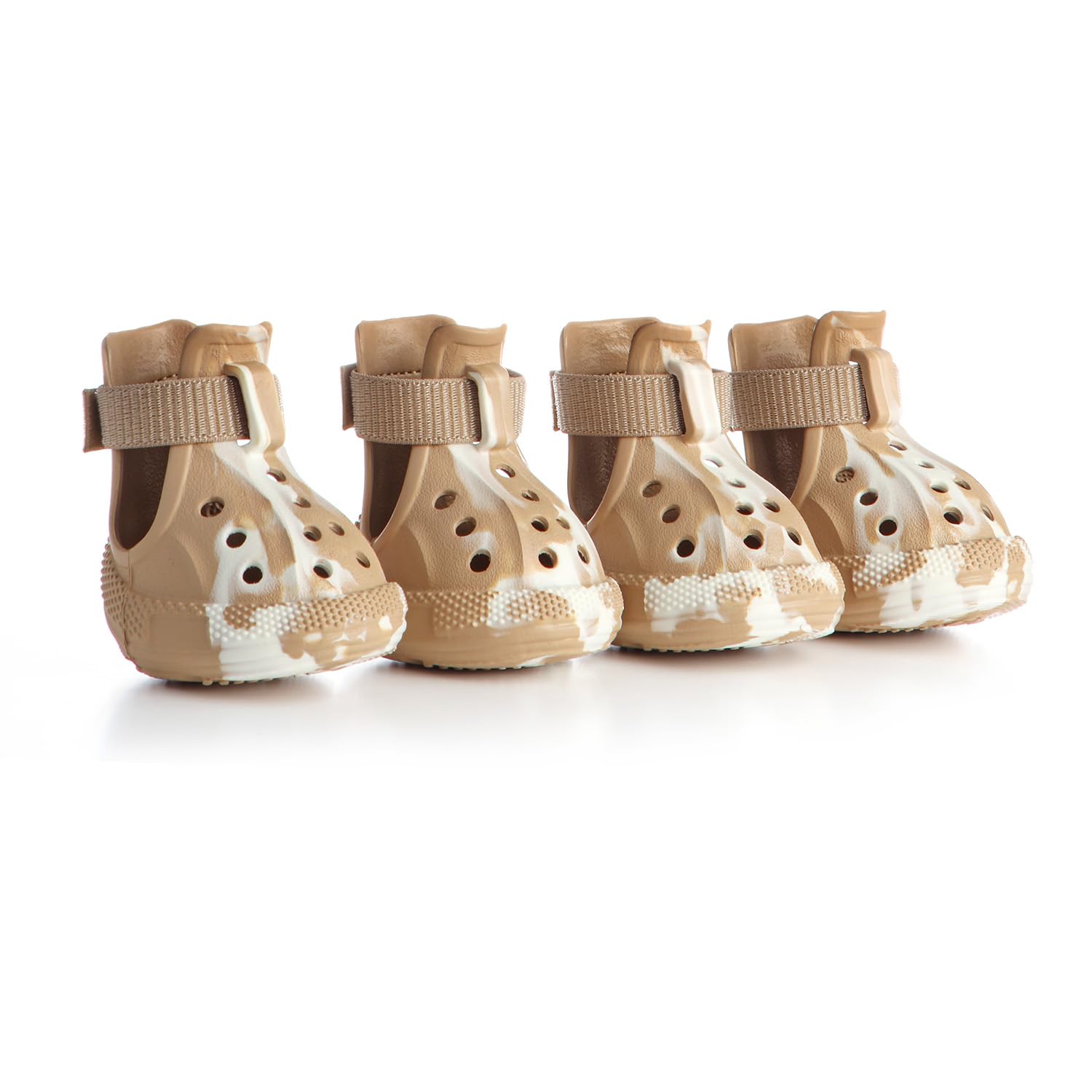 Photo 1 of AOKOWN Dog Shoes for Hot Summer Pavement, Dog Shoes for Small Dogs, Waterproof Dog Boots & Paw Protectors, Non-Slip Dog Rain Booties, Easy Clean Sandals for Beach Brown Size 2