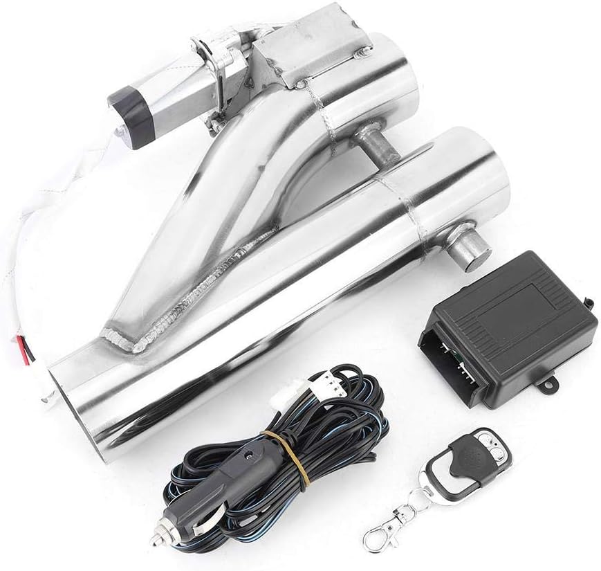 Electric Exhaust Valve，Universal Remote Control Y-Pipe Electric Exhaust Cutout Valve Refitting Remote Y Tube (2.5 inches)