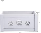 Green Leaves Paw Shaped Cutout Dog Toys Storage Box Large Grey view 3