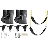 ABUSA Heavy Duty Swing Sets Brackets Including 2 Black A-Frame Swing Set Brackets 2 Swing Seats and 4 Swing Hangers for Playground Equipment Mounting Parts Hardware Included (B007)