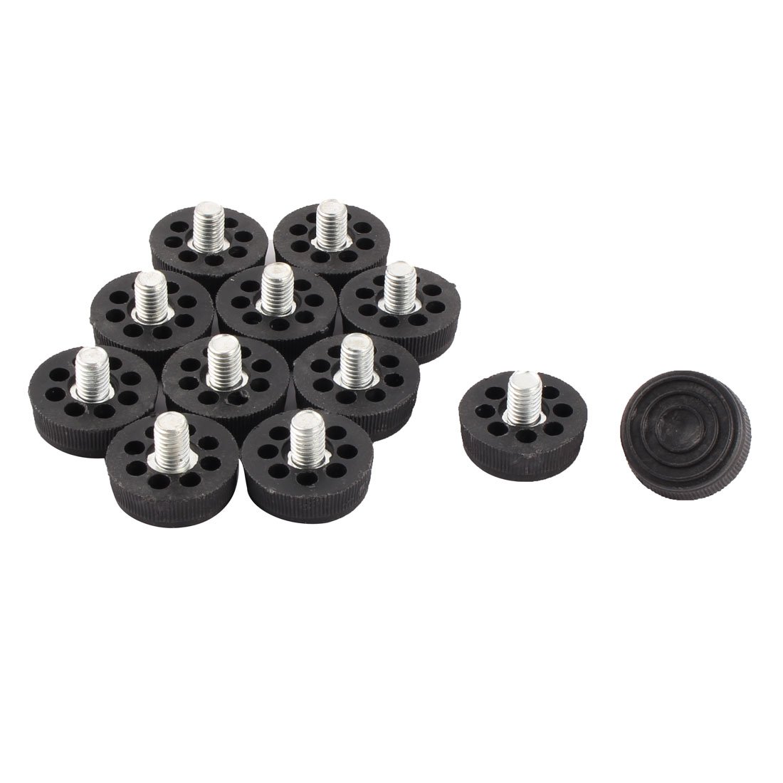 Sourcingmap Plastic Base Home Adjustable Leveling Foot Furniture Glide M8mm Thread Dia 12pcs