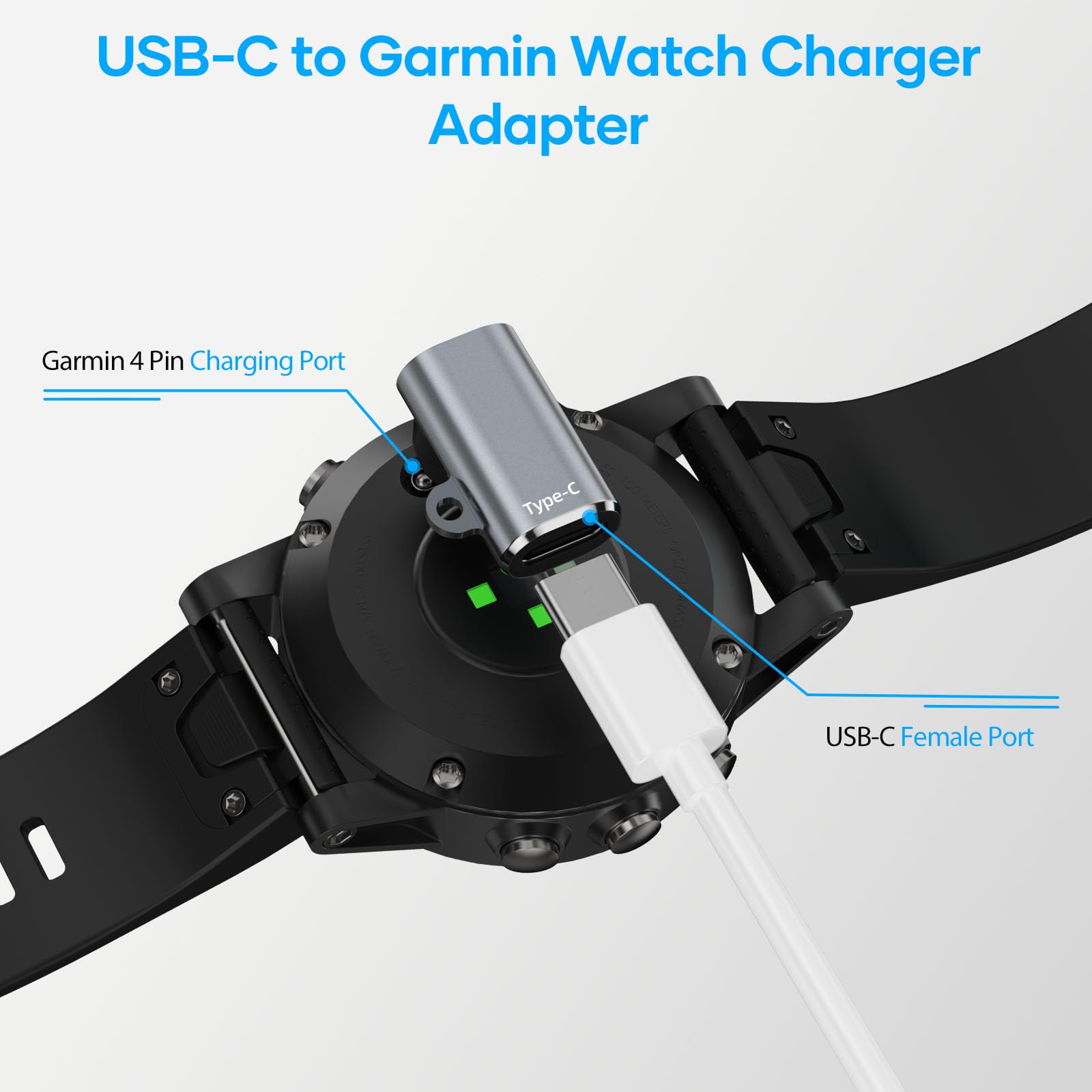 USB C to Garmin Watch Charger Cable Adapter 4-Pack,Type-C Garmin Charging Cord Adapt for Fenix 8 7 7X 6 Pro Solar,Vivoactive 6 5 4S,Venu 3 3S SQ,Forerunner 970/965/265/255/165,Tactix,Instinct 3,Epix 2