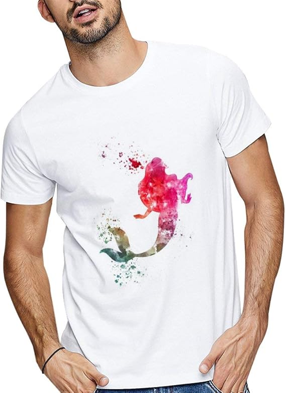 Amazon Tシャツ メンズ 水彩アリエルリトルマーメイド Fish 半袖綿 Tシャツ カットソー 通販