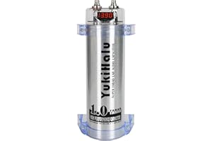 YukiHalu 1.0 Farad Digital Power Capacitor Car Audio Accessories with Digital Voltage Read-Out, Over Voltage Protection, Mounting Brackets Included (1 Farad)