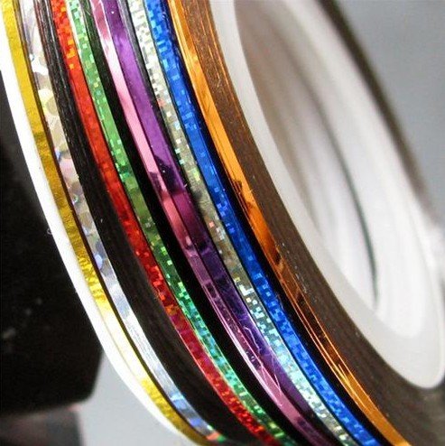 Nail Tape Strip Glitter Sticker 10 Color
