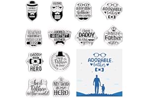 Threetols Father's Day Clear Stamps for Card Making, Love Words, Super Hero, DIY Scrapbooking, Transparent Album Decor, Paper Craft