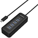 Nekteck USB Type-C to USB 3.0 Hub with 4 USB-A Ports Adapter (Thunderbolt 3 Port Compatible) for New MacBook, ChromeBook Pixel, and More Laptops and PCs