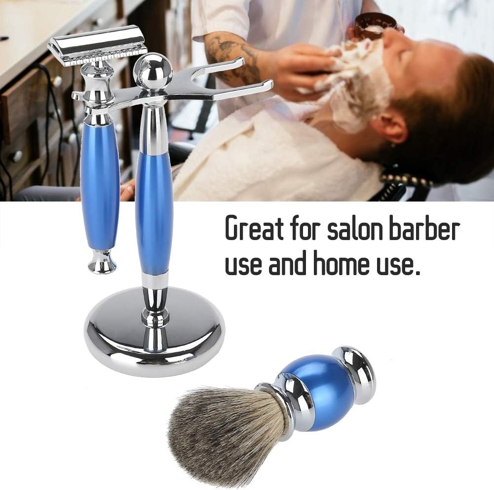 Amazon Co Jp クラシックシェービングセットメンズ シェーバー 手動 ステンレス ベース付き クラシックレイザー 両刃カミソリ 安全 防水肌に優しく 使いやすい Blue ビューティー