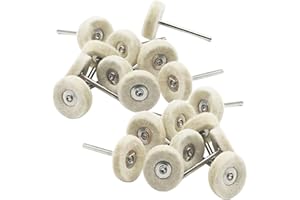 Luo ke 20 Pcs Wool Buffing Wheel, 3/32'' Shank Mini Abrasive Buffing Kits Wool Felt Polishing Wheel for Rotary Tools