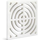 Threehoney 9" x 9" Floor Drain Grid, HDPE Floor Drain Grate White Grate Cover Drainage Accessory with Efficient Water Flow De