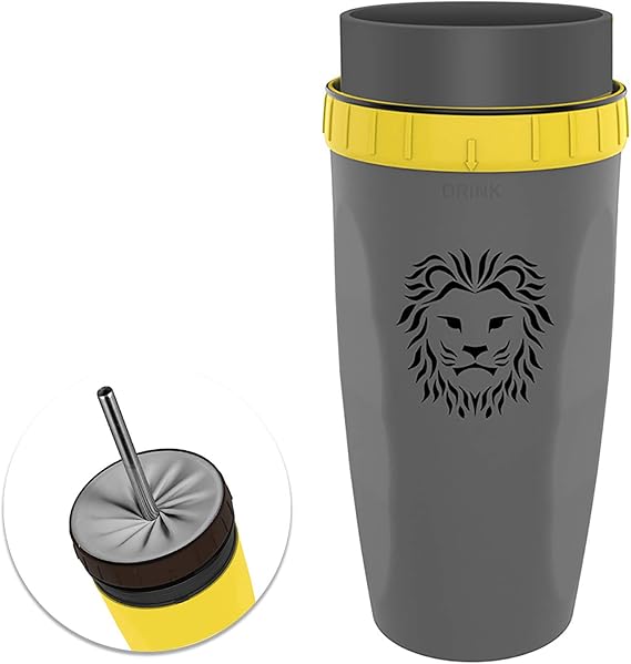 CHENGNAN Twizz Travel Mug with Straw Unique Twist Leak