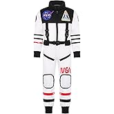 Gomukot Direct Kids Astronaut Costume NASA Space Jumpsuit for Halloween Boys Girls Pretend Role Play Dress Up