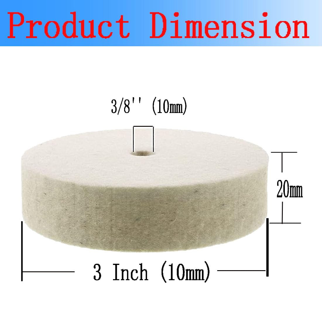 Mua Luo ke 5 Pcs 3'' Compressed Wool Polishing Wheel, 3/8 Inch Arbor ...