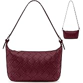 YONGLEE ARTEE Woven Vegan Leather Hobo Shoulder Bag, Small Crossbody Purse Tote for Women