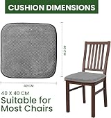 Casabella Memory Foam Chair Cushions Non Skid 40x40 Honeycomb Set of 4 view 6