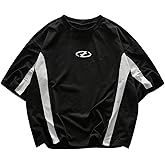 SOLY HUX Men's Short Sleeve T Shirts Streetwear Color Block Graphic Tees Unisex Casual Summer Tops