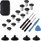 RALAN Replacement Interchangeable Thumbsticks Joysticks Repair Kit for Xbox One, Xbox Series X/S, PS4/PS5/NS Pro Controllers, 3 Height Plastic Base, 5 Grip Designs (Black)