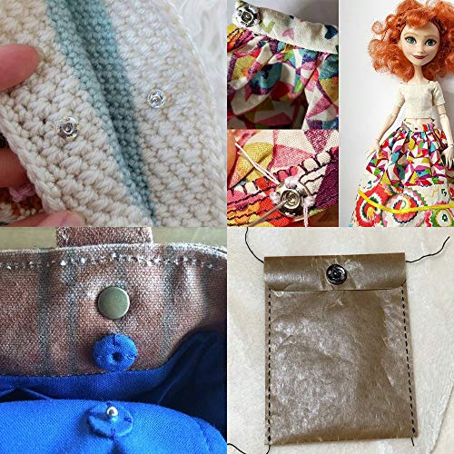 image for TommoT 100 Sets Sew-on Snap Buttons Metal Snaps Fasteners Press Studs 