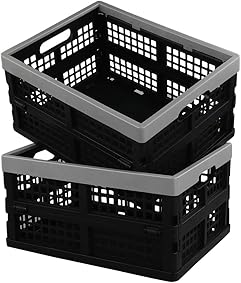Neadas Caja Cajas Cesta Cesto Plastico Plegable de Almacenamiento, 2 Unidades 