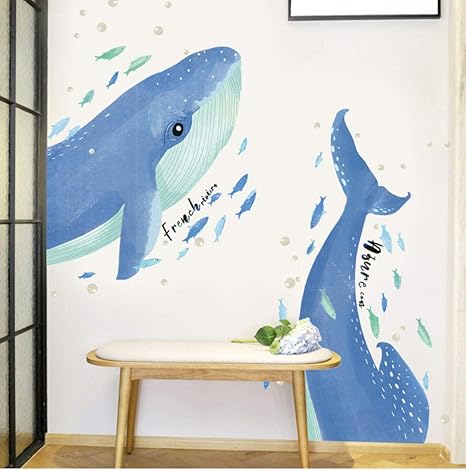 whale wall art nursery