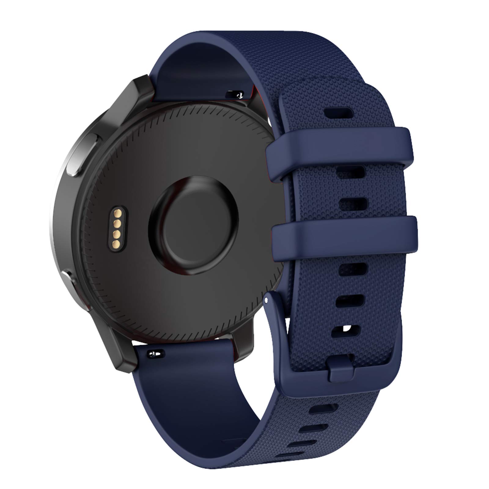 ISABAKE Strap for Garmin Venu 2S/ Vivoactive 4S/ Vivomove 3S, 18mm Quick Release Silicone Band for TicWatch C2/Fossil Q Venture Gen 4/Gen 3 (Blue)