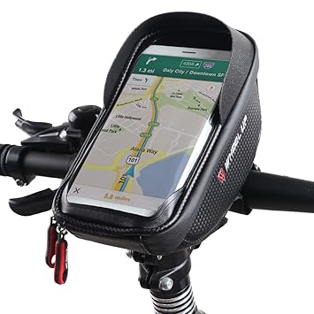 ROTTO Fahrrad Lenkertasche Fahrradtasche Rahmentasche Handyhalterung Navigationshalterung Wasserdicht Groß 6 Zoll Sensitive T