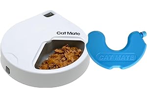 Cat Mate C300 Automatic 3 Meal Pet Feeder with Digital Timer (366) - for Cats or Small Dogs, for Wet and Dry Pet Food, Meals up to 0.73 lb Each, White
