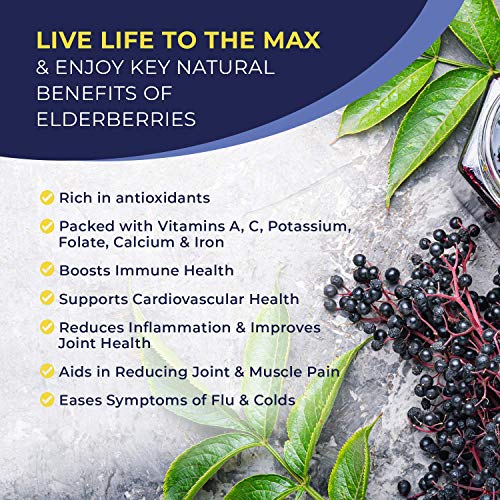 MaxImmunity Organic Elderberry Syrup, 60 Day Supply, Black Elderberry
