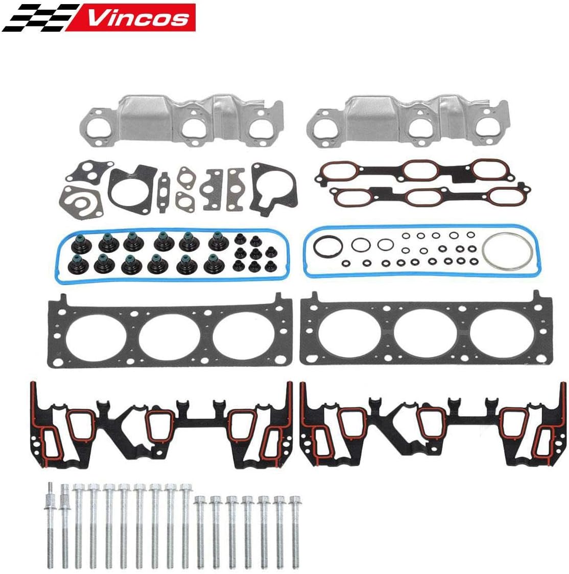 Amazon Com Vincos Cylinder Head Gasket W Bolts Kit Hs8 10402 Hs9957pt 2 Compatible With Century Monte Carlo Grand Prix 1995 1996 1997 1998 1999 Regal 95 96 Grand Am 95 98 Malibu 97 98 3 1l V6 Head Gasket Kit Automotive