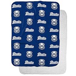 Drake University Logo Pattern Sherpa Blanket, Warm