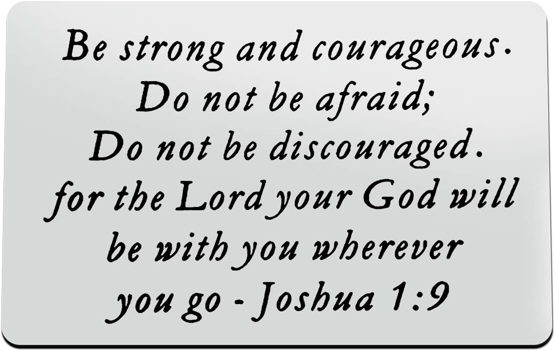 Huwujiu Inspirational Gifts Be Strong and Courageous Do Not Be Afraid Wallet Insert Card Gifts Inspirational Religious Gifts Christian Gifts Encouragement Gifts for Women Men