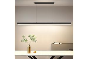 Mikeru 39.3'' Linear Pendant Light Kitchen Island, Dimmable Dining Room Light Fixtures Over Table with Remote Linear Dinning Room Light Island Lights for Dining Room Kitchen Pool Table Office Bar