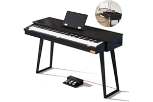 SHEIRIN digital piano 88 keys weighted keyboard electric piano beginners stand full size upright pedal musical SR-PH80 (black)