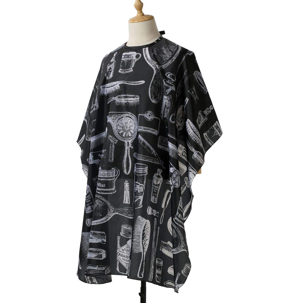 Borogo Professional Waterproof Hair Styling Cape Nylon Haircuting Salon Cape Gown Hair Salon with Snap Closure - 50" x 60" Black : Beauty