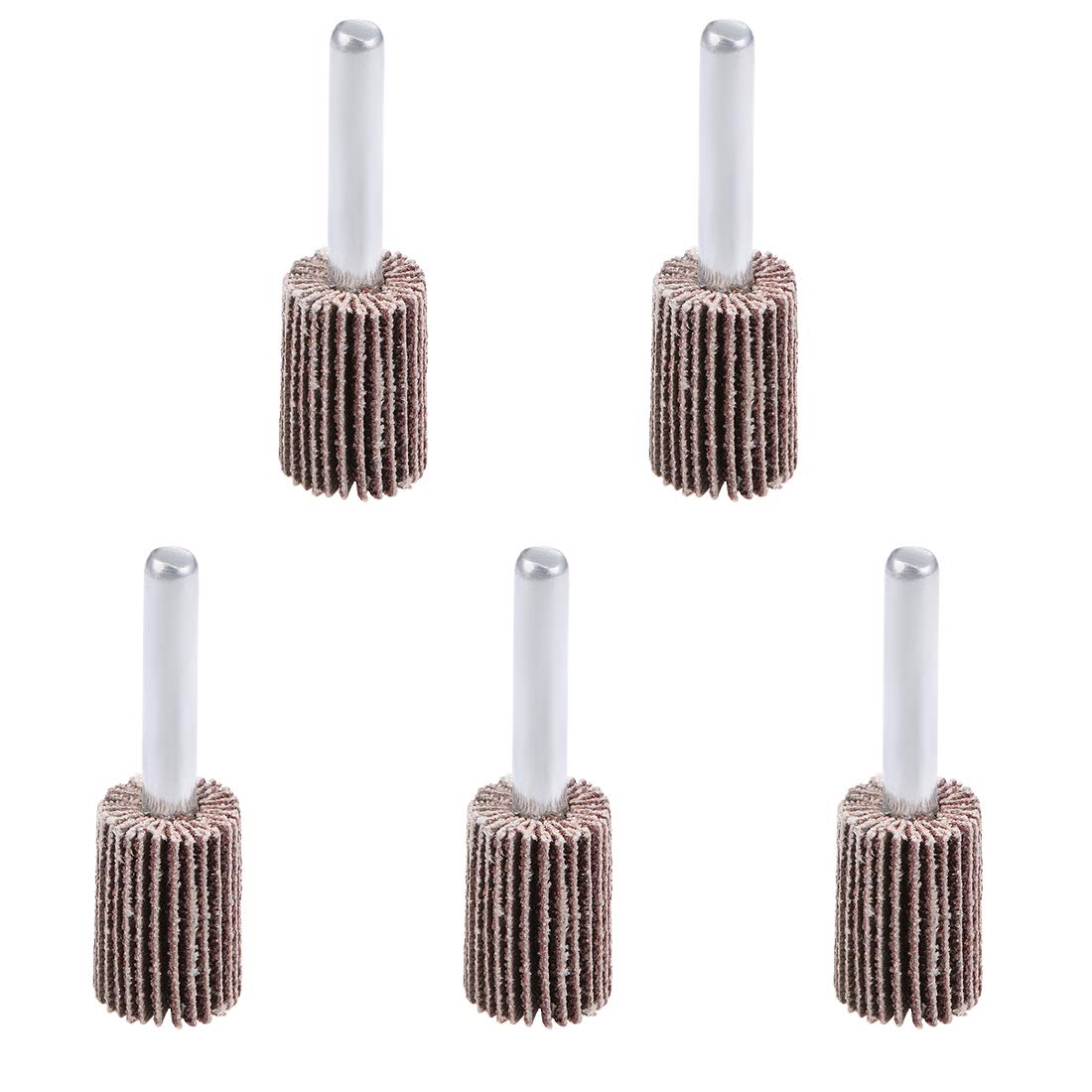 sourcing map 15mm Flap Wheels Shank Mounted Sanding Disc Abrasive Wheel 80 Grits 5 Pcs