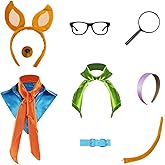 4 Pieces Dog Ears and Tail Set-Dog Headband Nose Collar Halloween Cosplay Deluxe Costume Accessoies