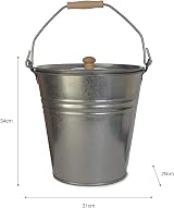 CKB LTD Fire Side Storage Bucket Lid Galvanised Steel Kindling Log Coal Holder view 2