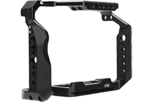 Zunate Camera Cage for A7R3 A7M3 A9, Aluminum Alloy Protective Frame Rig with Antislip Pad, Expansion Ports for Accessories, 