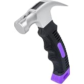 Small Claw Hammer - Mini Hammer for Women&amp;Kids, Camping Hammer, Stubby Tack Hammer, Nail Hammer with Magnetic (Purple)