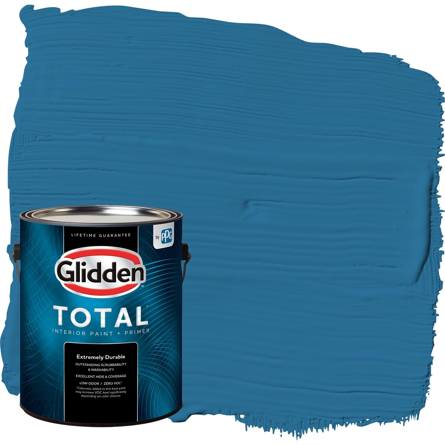 Glidden Total Interior Wall Paint & Primer All-in-One, Blue Oasis/Blue, Flat, 1 Gallon