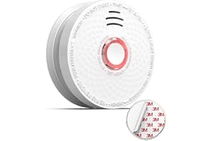 Jemay Smoke Detector, 10-Year Photoelectric Technology Smoke Alarm, 9V Battery Operated Smoke Detector Fire Alarms with Test Button & Low Battery Signal, Fire Alarm for Home, Bedroom, GS528A-C, 1 Pack