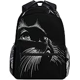 Oarencol Cute Print Style Cat Black Art Kitten Animal Backpacks Bookbags Daypack Travel School College Bag for Women Men Boys
