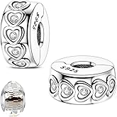 LNQOBU Clip/Stopper Beads Charms for Bracelets & Necklaces 925 Sterling Silver for Pandora Snake Chain Bracelets Jewelry Gift for Women